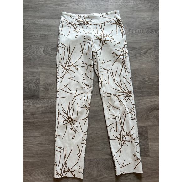 Krazy Larry size 4 white and brown pull on pants - Picture 1 of 2